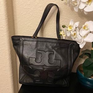 Tory Burch black leather tote